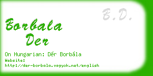 borbala der business card