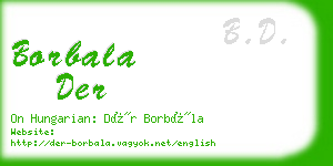 borbala der business card